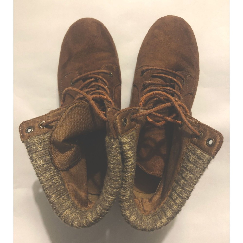Arizona Jeans Co. Women's Yetta Ankle Boots Size 8M Brown Suede Sweater Lined - Picture 5 of 12